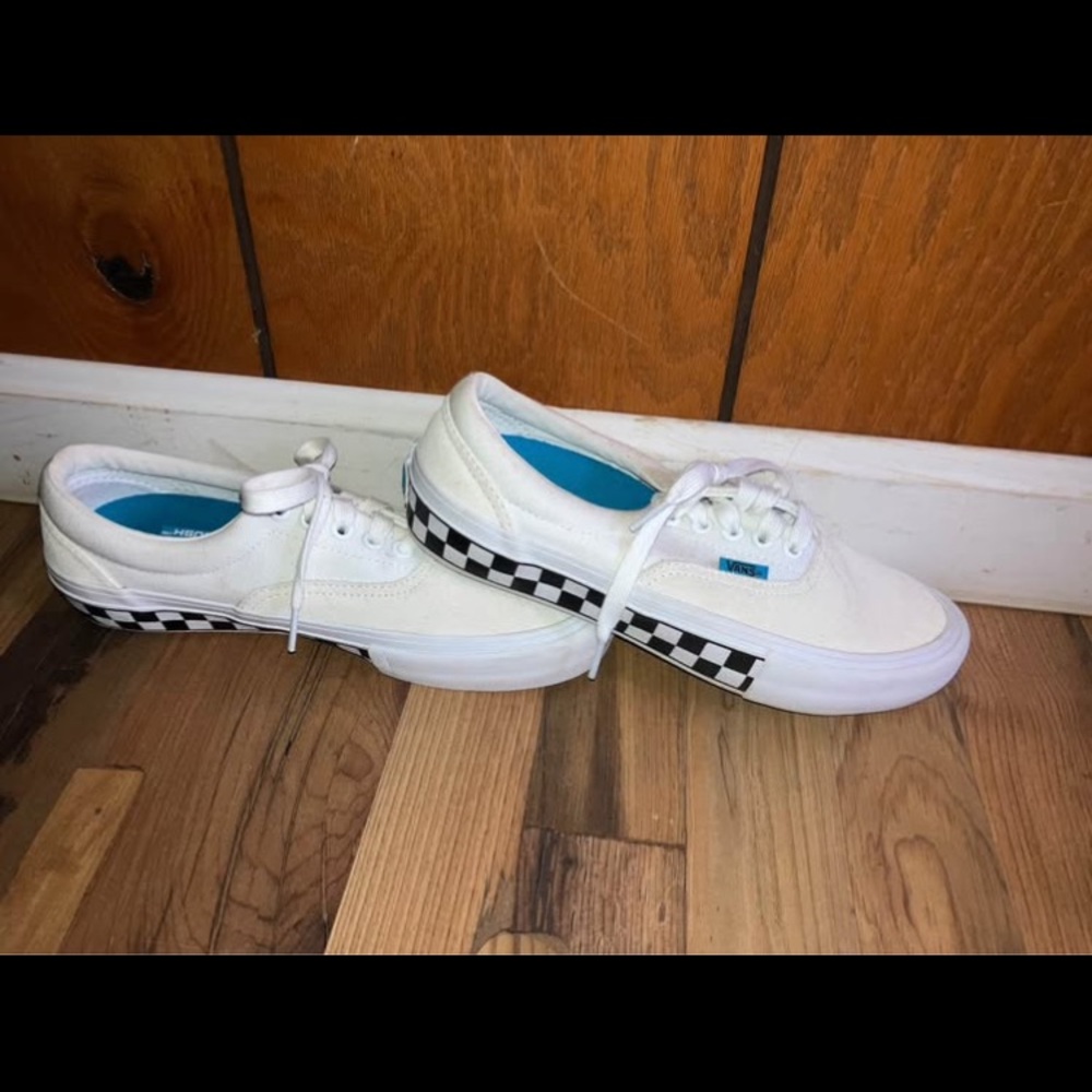 Vans White Checkered Sneakers
